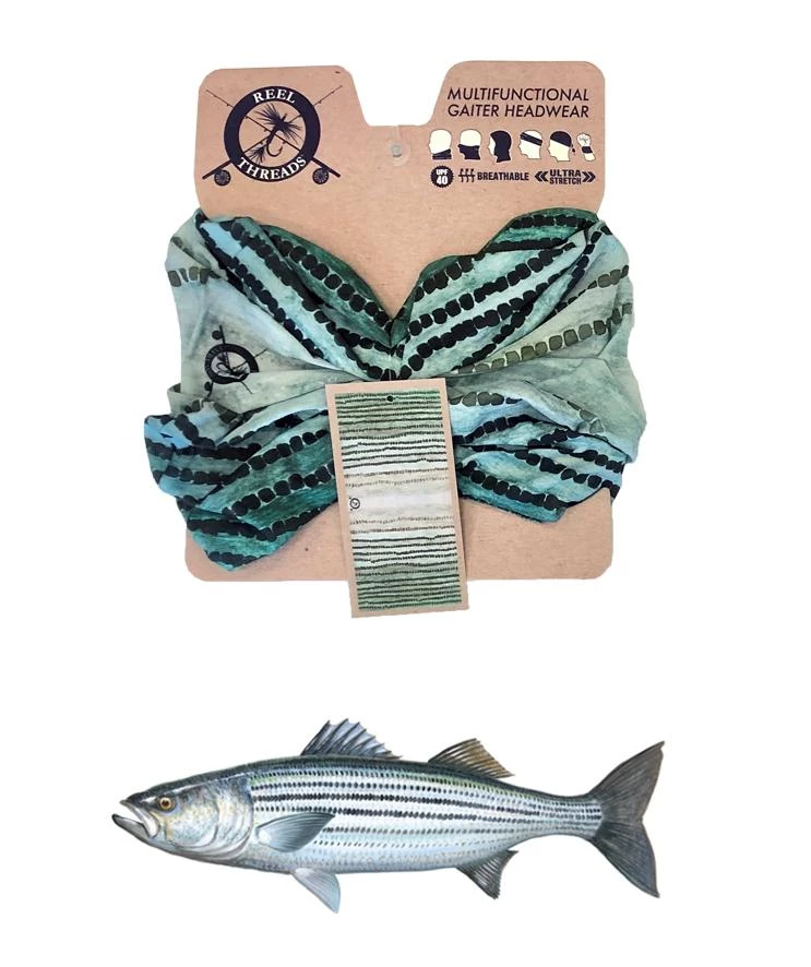 GEAR Reel Threads Neck Gaiter - Striped Bass 2 GEAR Reel Threads Neck Gaiter - Striped Bass