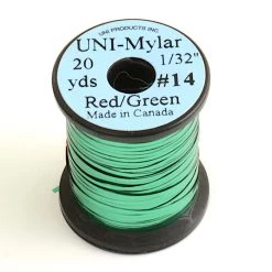 Deschutes Angler Uni Mylar Double Sided - Red/Green Tinsel, Wire & Lead